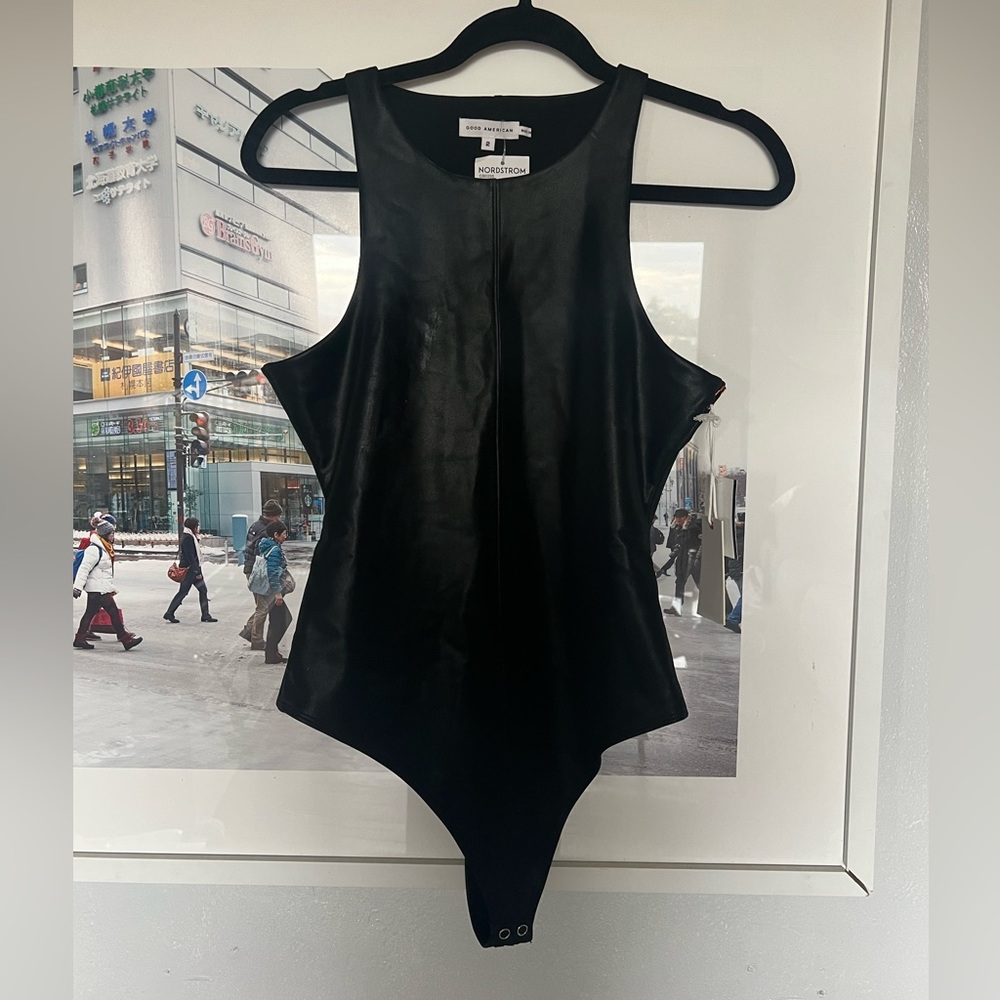 Good American Faux Leather One Piece - 2 NWT